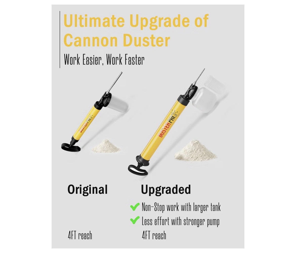 Diatomaceous Earth Powder Duster 4FT Reach Pump Applicator Industrial Cannon