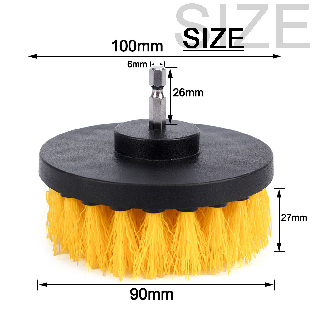 4Pcs Car Drill Brush Cleaner Kit Tile Grout Power Scrub Wash Detailing Cleaning