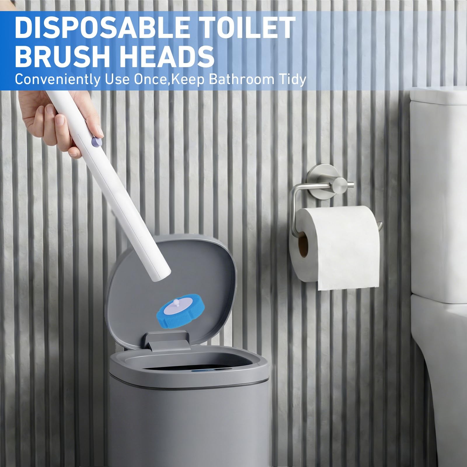 Disposable Toilet Brush 2 Pack- Toilet Bowl Cleaner, Toilet Bowl Brush, Each …