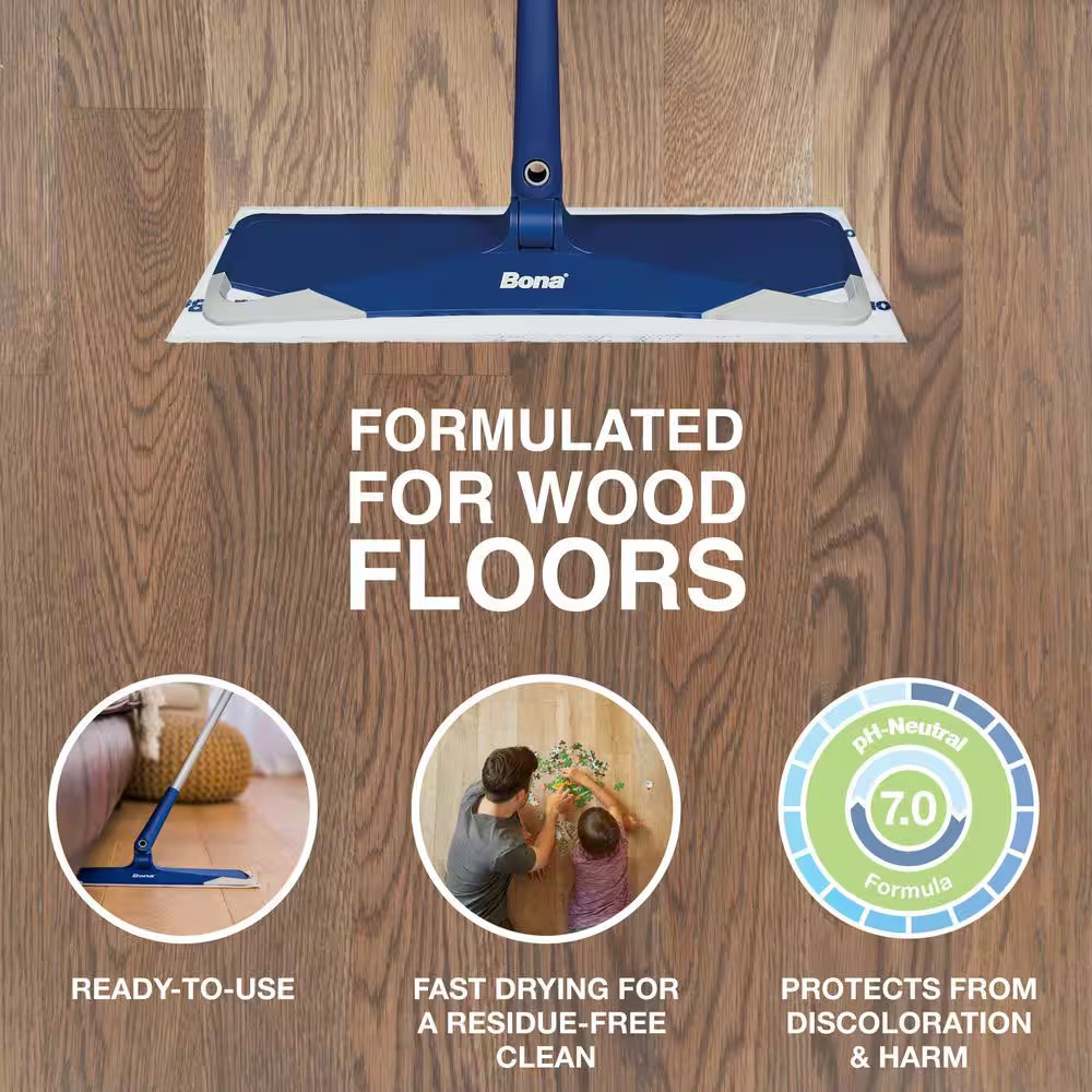 17 In. X 5 1/4 In. Hardwood Floor Wet Cleaning Refill Pads (12-Count)
