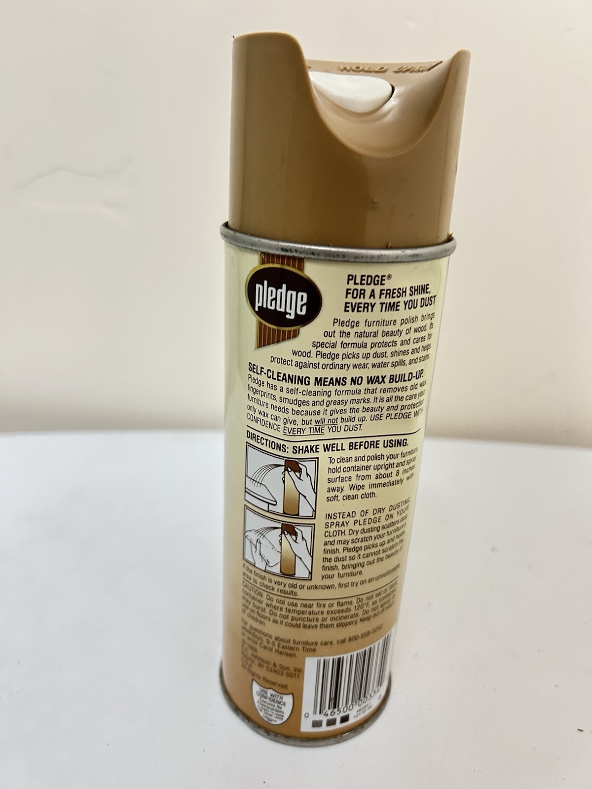 VTG 1988 Pledge S.C. Johnson & Sons Dusting Wax Aerosol Spray Can -Almost Full