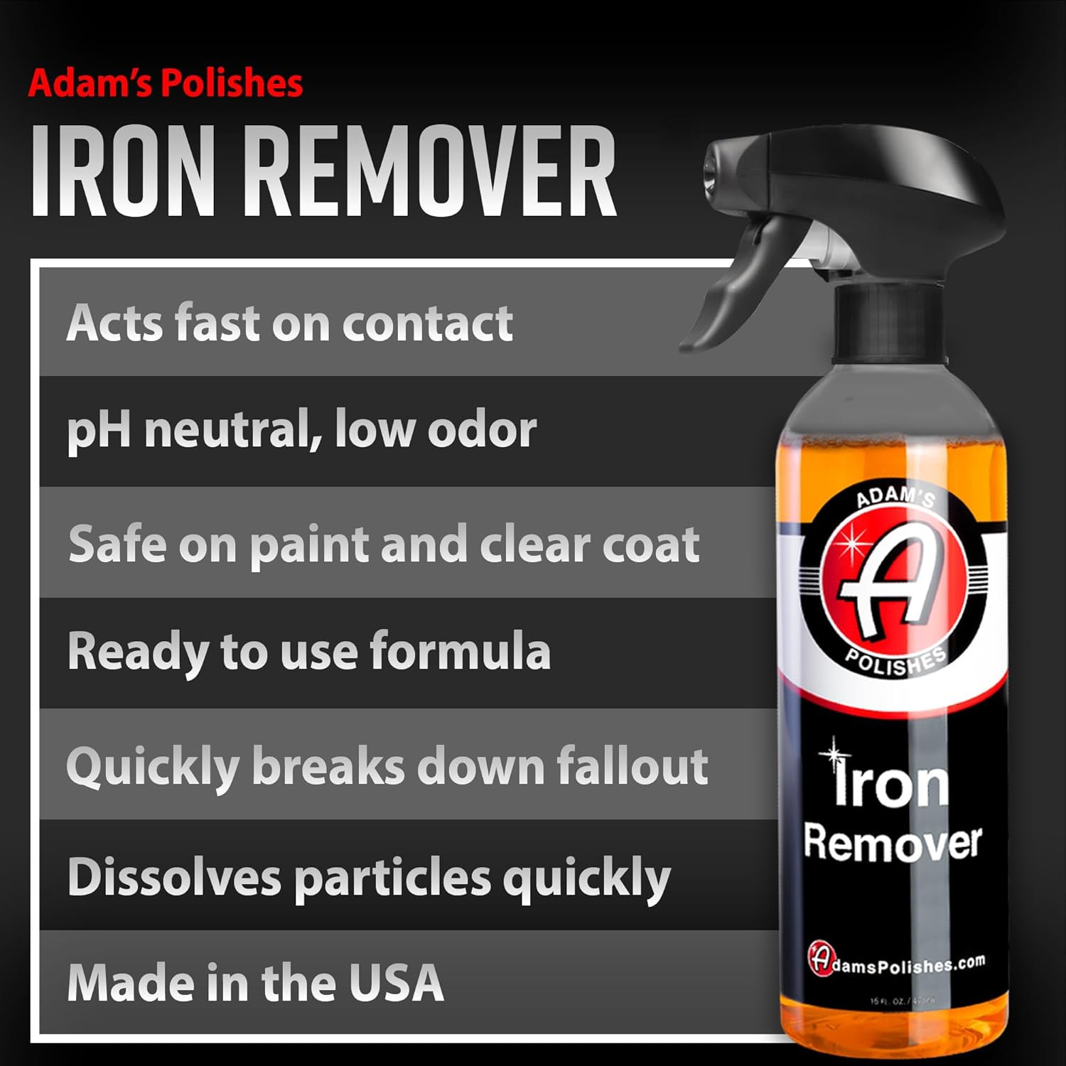 Adam’S Iron Remover (16Oz, 2 Pack) – Fallout & Iron Remover Spray for Car Detail
