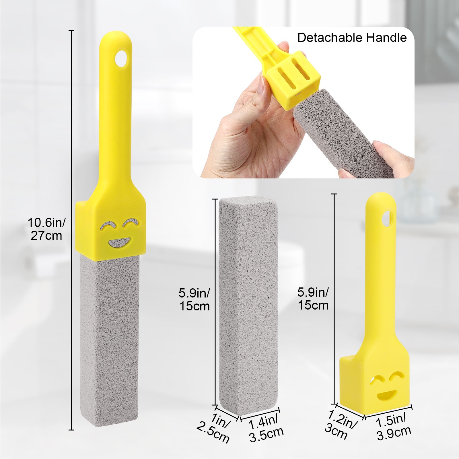 10x Bathroom Pumice Stone Toilet Brush Set Rust Limescale Remove Cleaning Tools