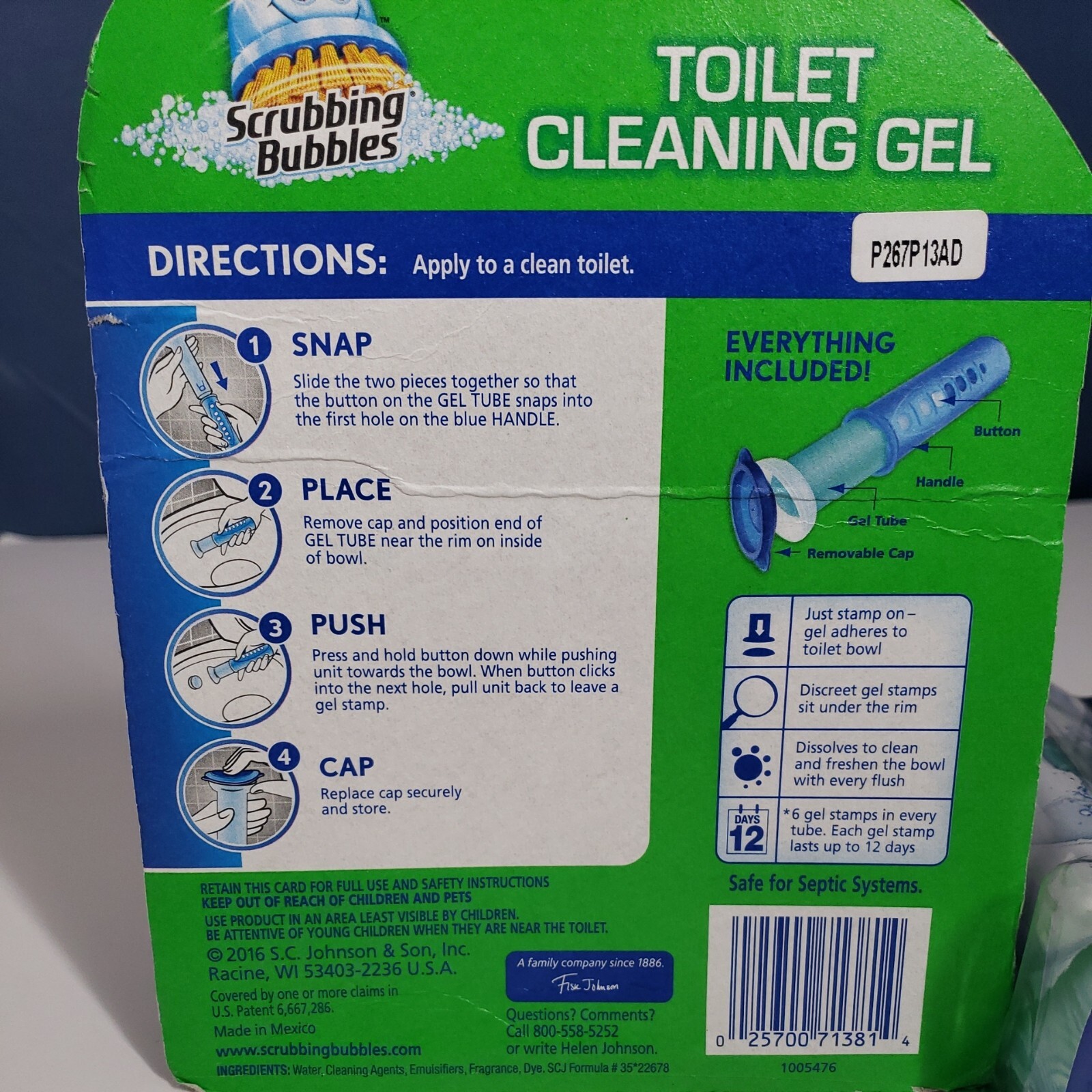 Scrubbing Bubbles Toilet Bowl Cleaner 1 Dispenser 6 Fresh Gel Stamps (2 Packs)