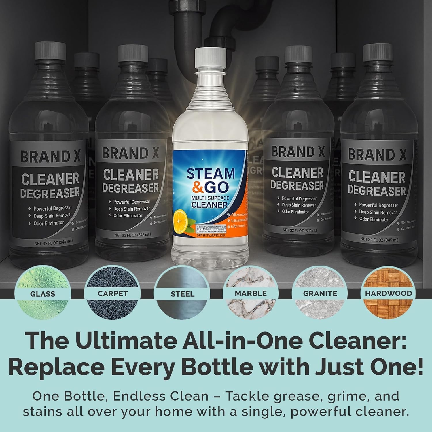 Fresh Orange Scent Multi-Surface Cleaner – 32 oz Oxy Power Spray for Home Use