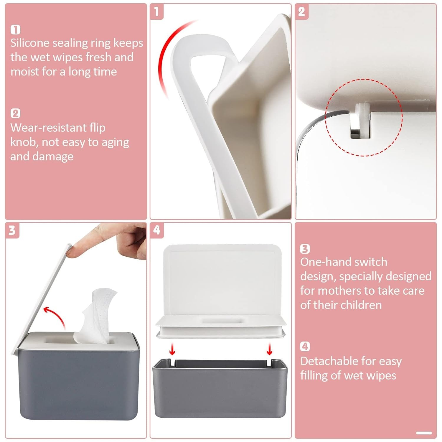 Diaper Wipes Dispenser Wipes Holder, Wipes Tissue Case Keeps Wipes Fresh Tiss…