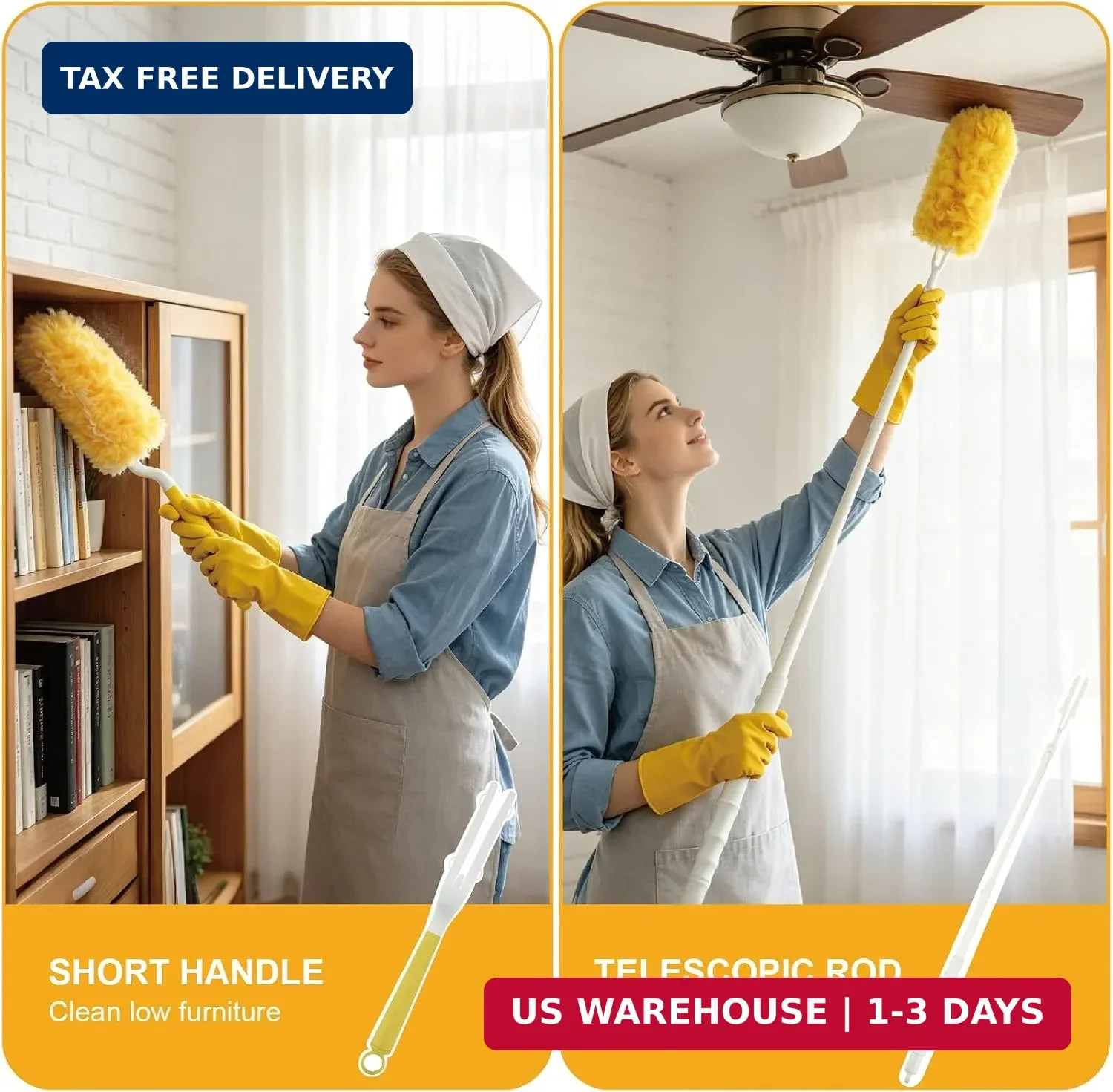 60 Count Heavy Duty Duster Refills for Swiffer, Multi Surface 360° Feather Duste
