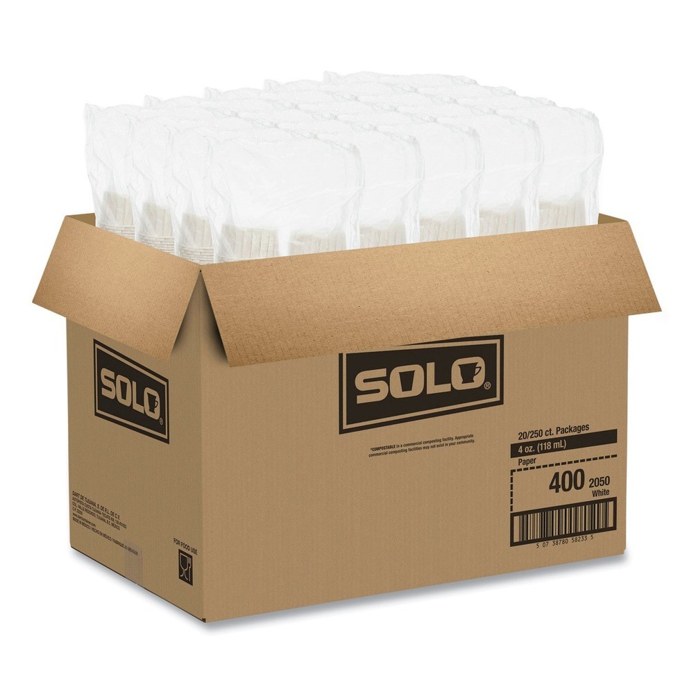 SOLO 400 4 oz Paper Portion Cups – White (5000/CT) New