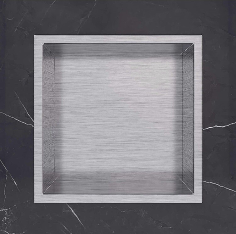 Shower Niche 12″ x 12″ Stainless Steel Brushed Nickel In Wall Installation