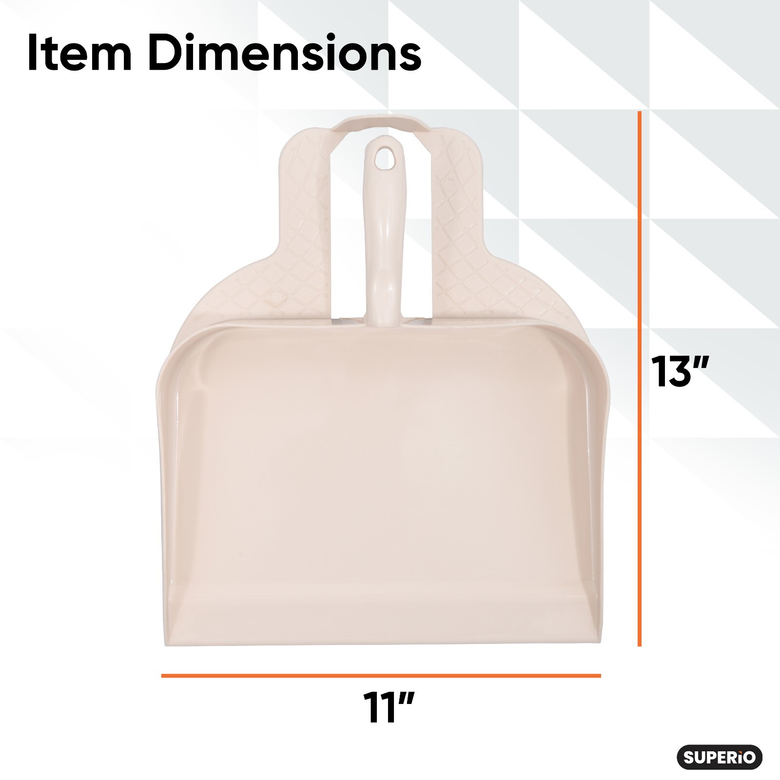 Superio Heavy-Duty Durable Plastic Step Dustpan for Indoor and Outdoor Use Beige