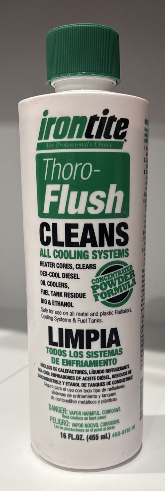 Irontite 468-9110-16 Thoro Flush Cleaner For Cooling Systems 16 Ounce Brand New