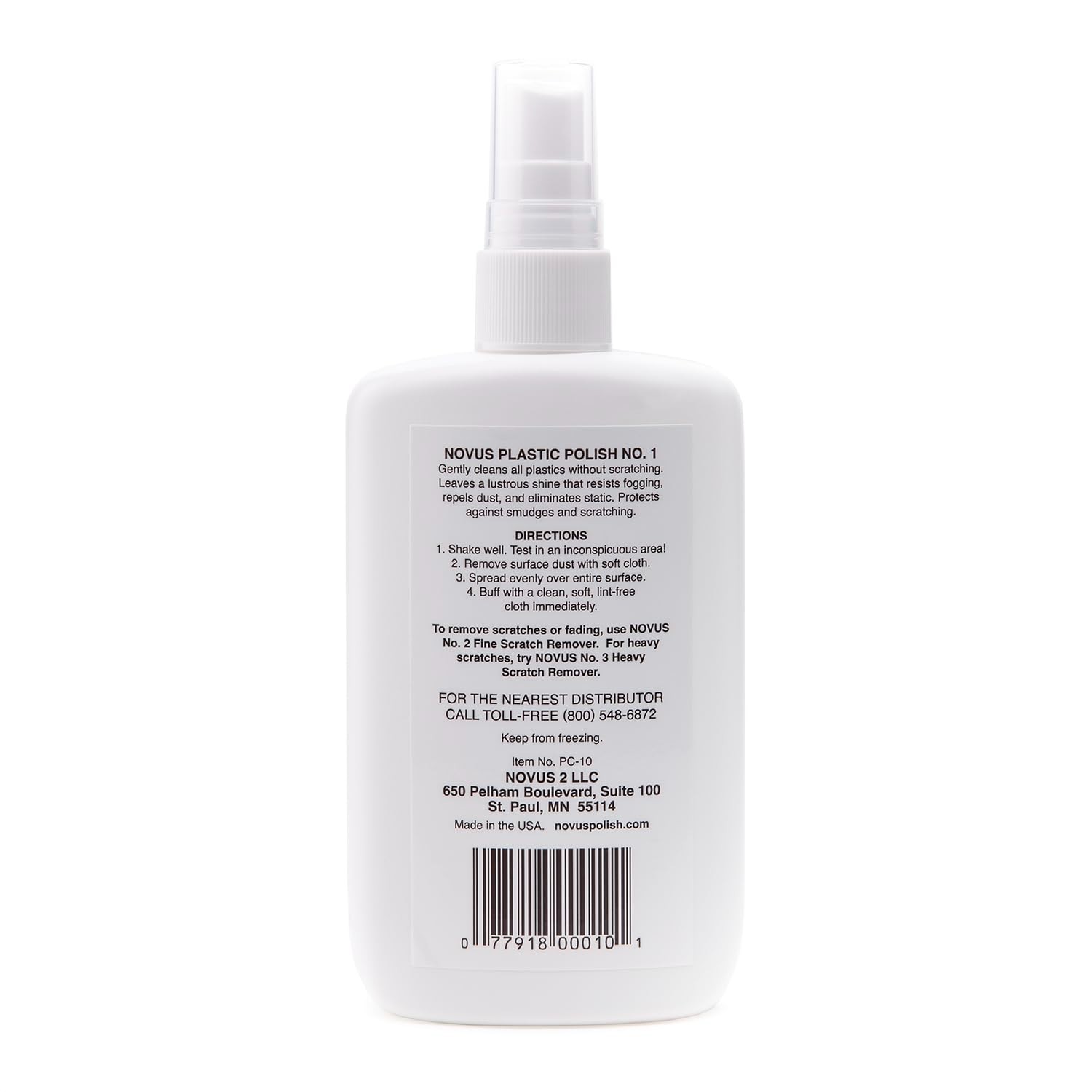 8 Ounce Novus Plastic Polish – Greaseless Shine & Scratch Remover for Acrylic