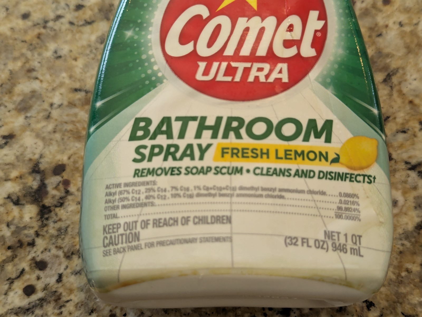 Comet Ultra Bathroom Spray Fresh Lemon 1 Quart 32 fl oz