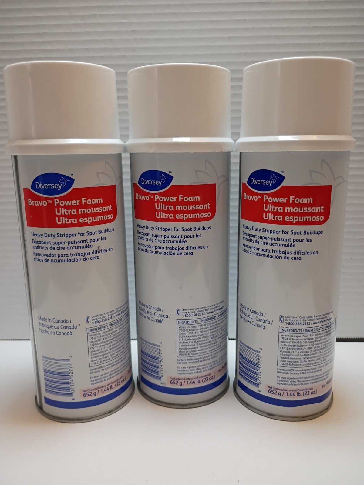 3 – Diversey Bravo Power Foam Heavy Duty Wax Stripper Spot Cleaner 23oz 652g