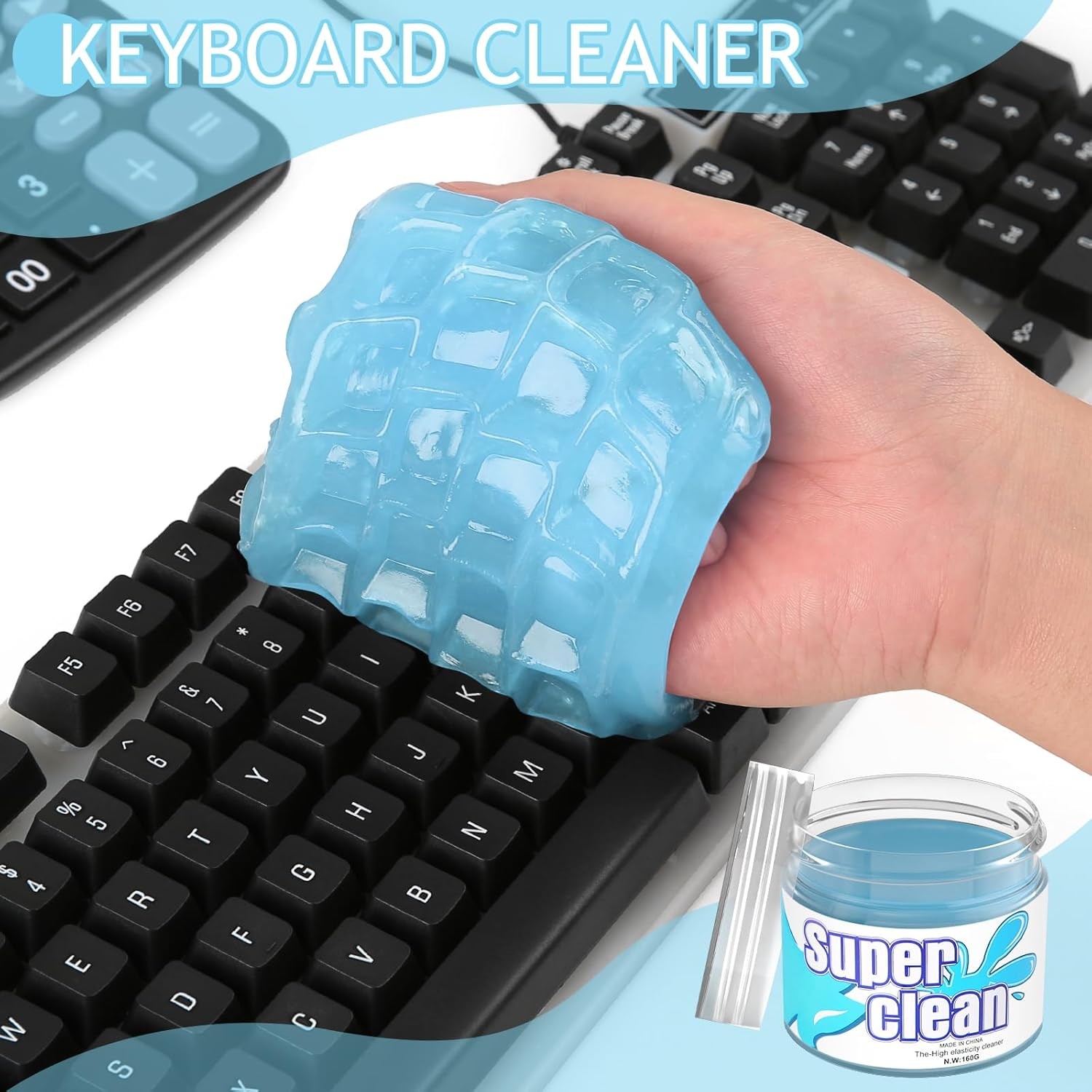 Car Cleaning Gel Cleaning Putty Interior Cleaner Slime Detai Color: Light Blue