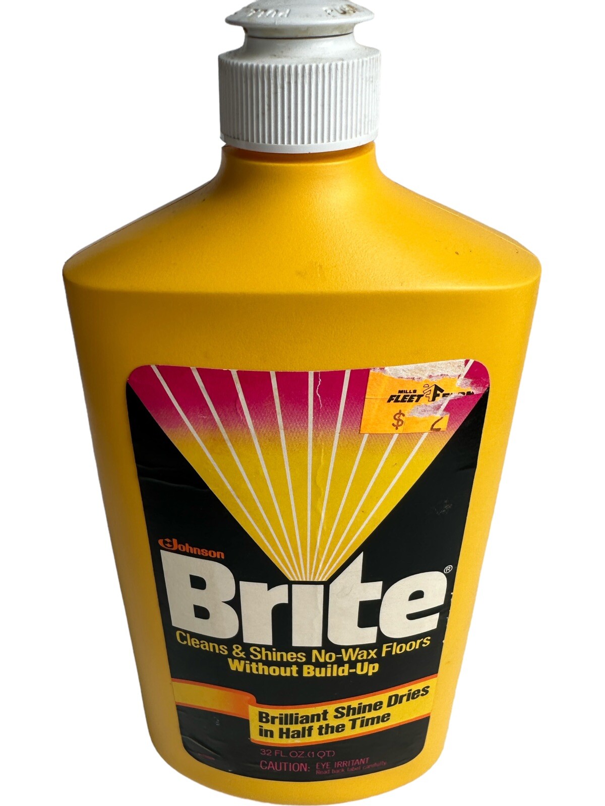 Vintage Johnson Floor BRITE No Wax Polish Full Bottle Rare Discontinued Formula