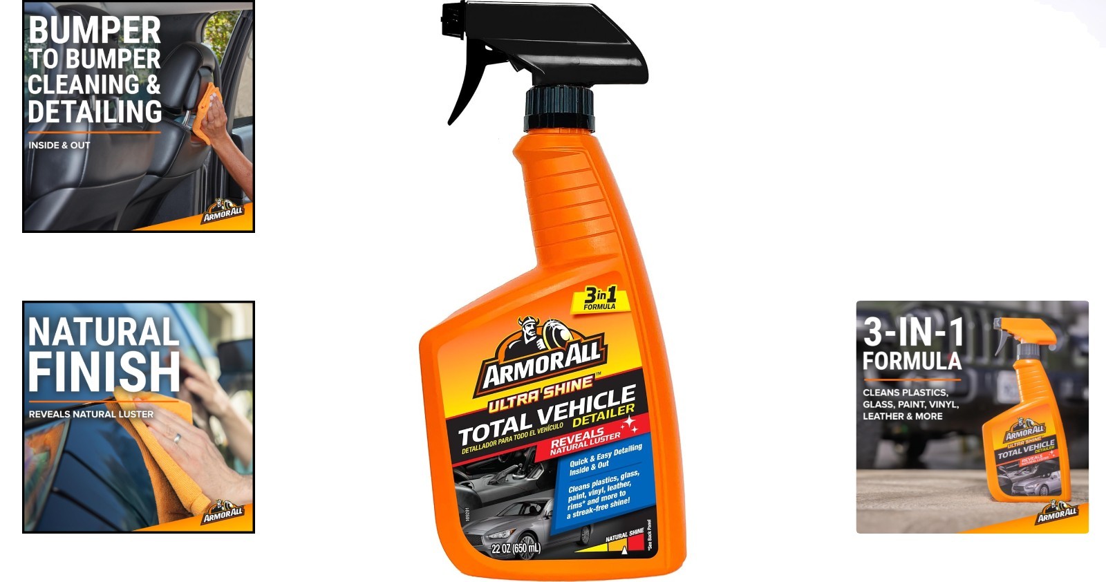 22 Fl Oz Ultra Shine Car Detailer Spray – Interior & Exterior Cleaning Solution