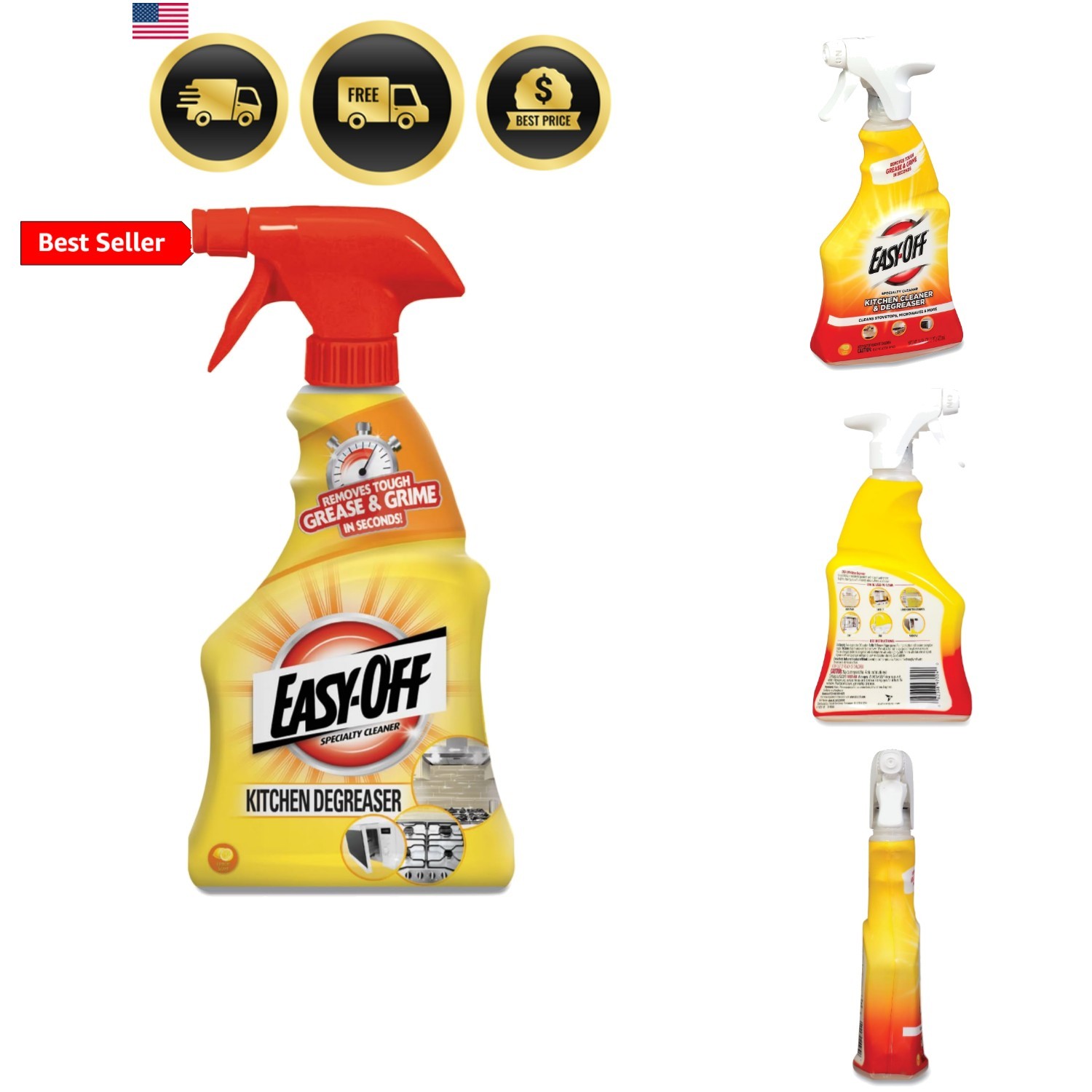 Specialty Kitchen Degreaser Cleaner, Clear, Lemon, 16 Fl Oz
