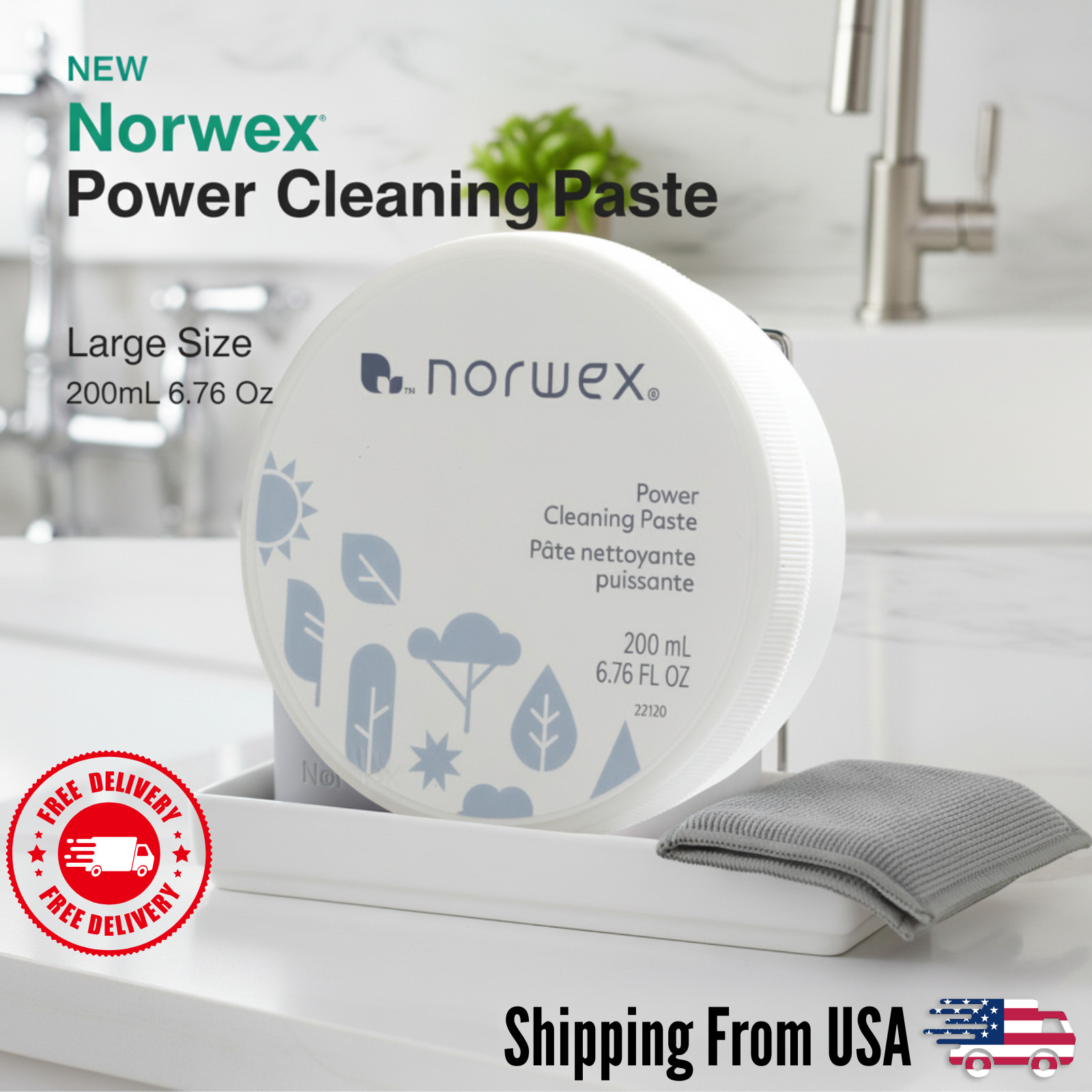 NEW Norwex Power Cleaning Paste Large Size 200mL 6.76 Oz