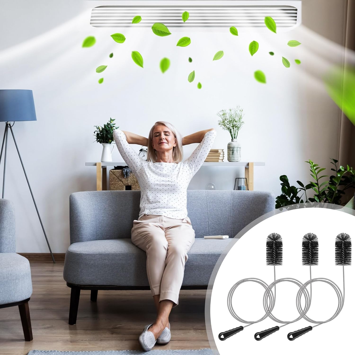 Effortless 48 Inch Flexible Cleaning Brushes for HVAC Condensate Traps – 3 Pack