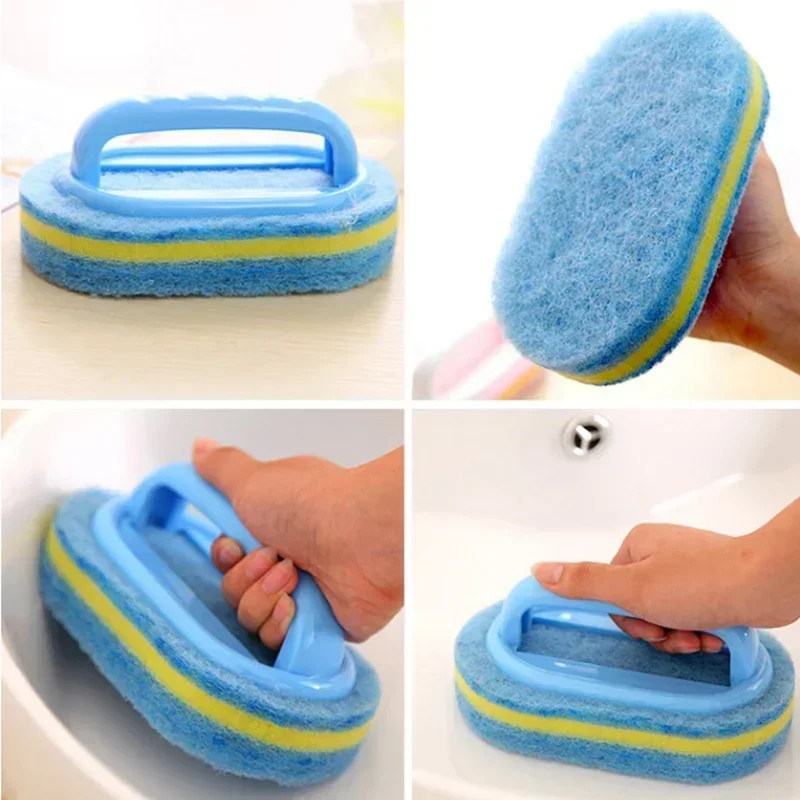 Kitchen Bathroom Toilet Cleaning Magic Sponge Glass Wall Cleaning Bath Brush Han