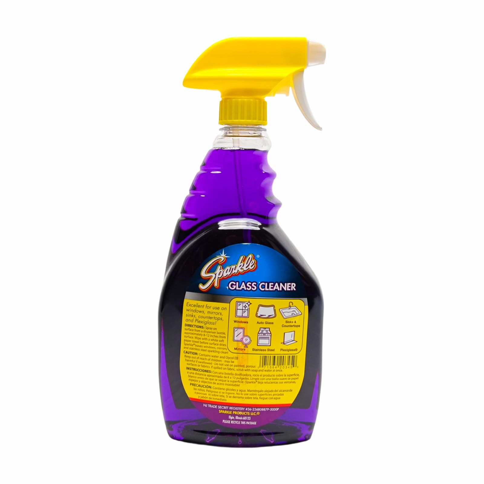 Glass Cleaner, Ammonia-Free Streak-Free Formula, 33.8 fl oz Spray Bottle, Saf…