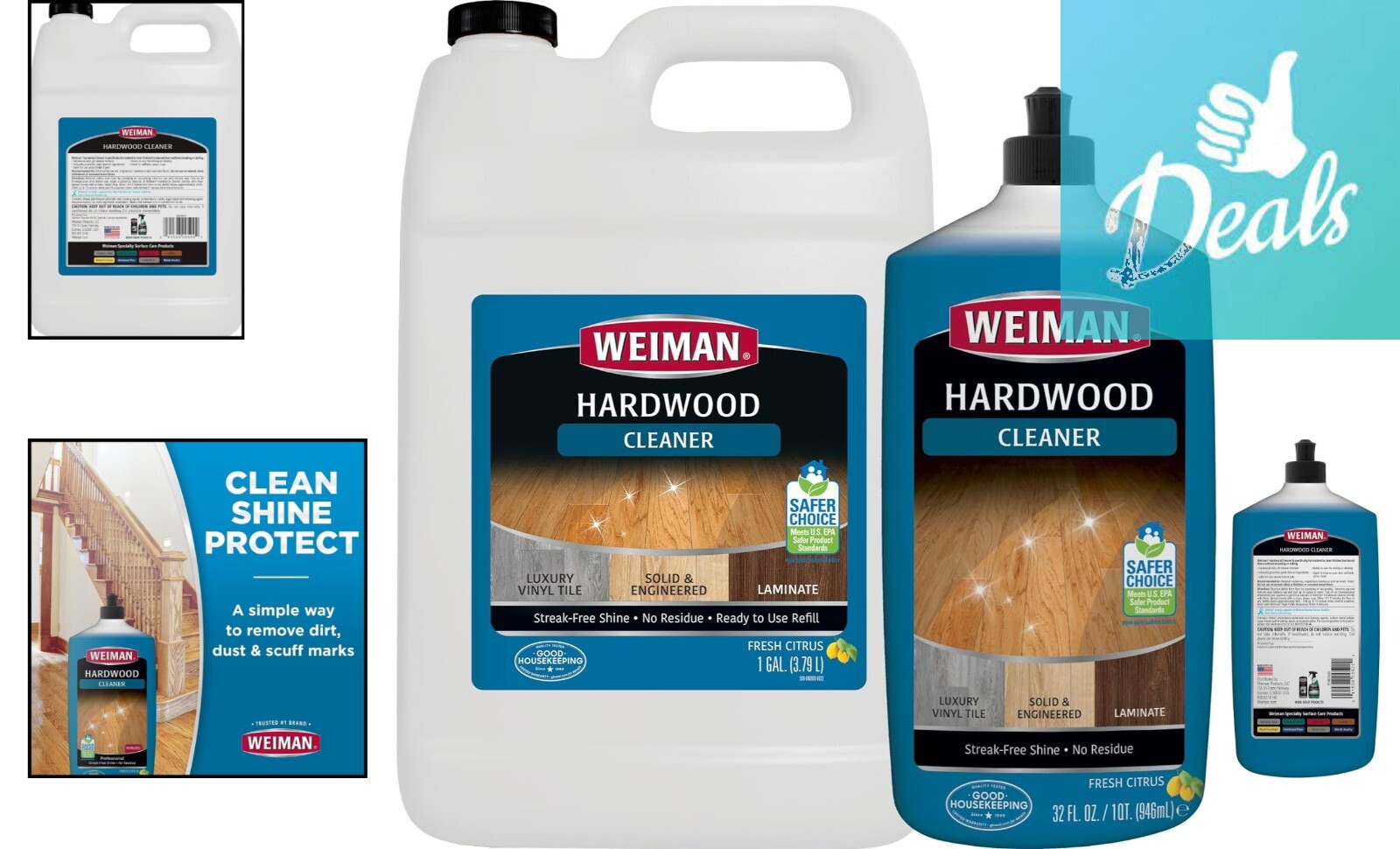 Hardwood Floor Cleaner – No Sticky Residue – Safe for Finished Wood Surfaces