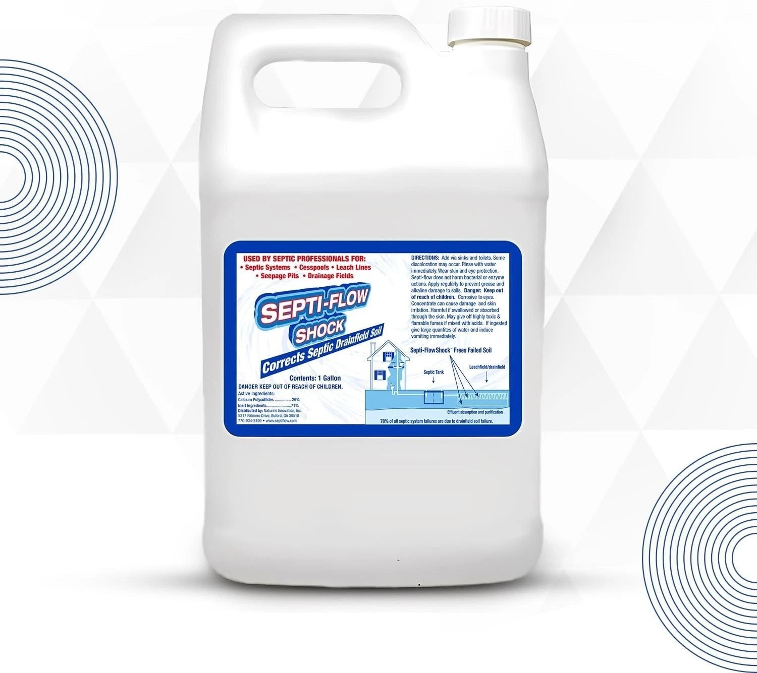 128 Fl Oz Septi-Flow Shock: Heavy Duty Treatment for Cleared Septic Drainfields