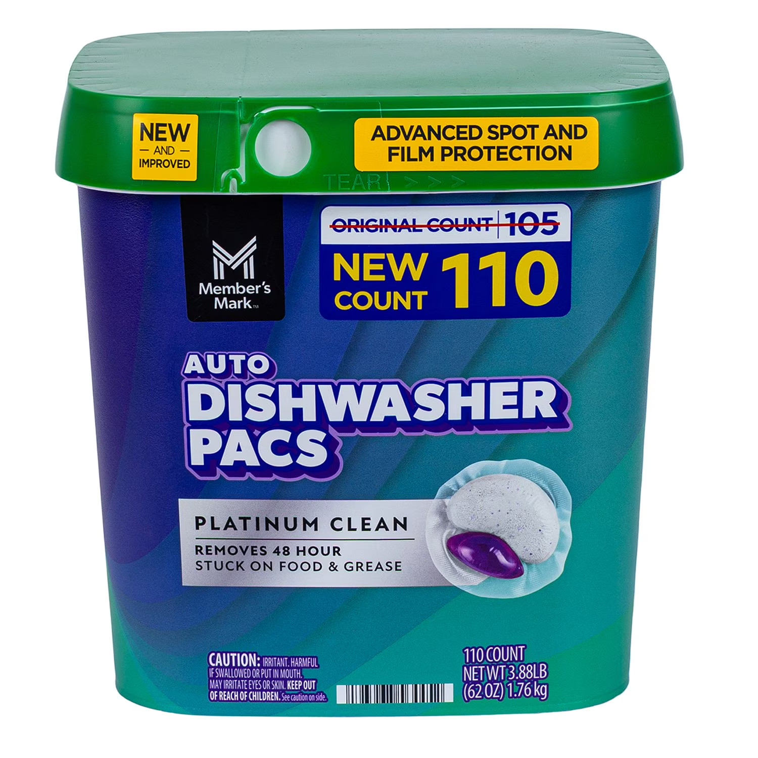 Member’S Mark Platinum Clean Automatic Dishwasher Pacs, Fresh Clean, 105 Ct