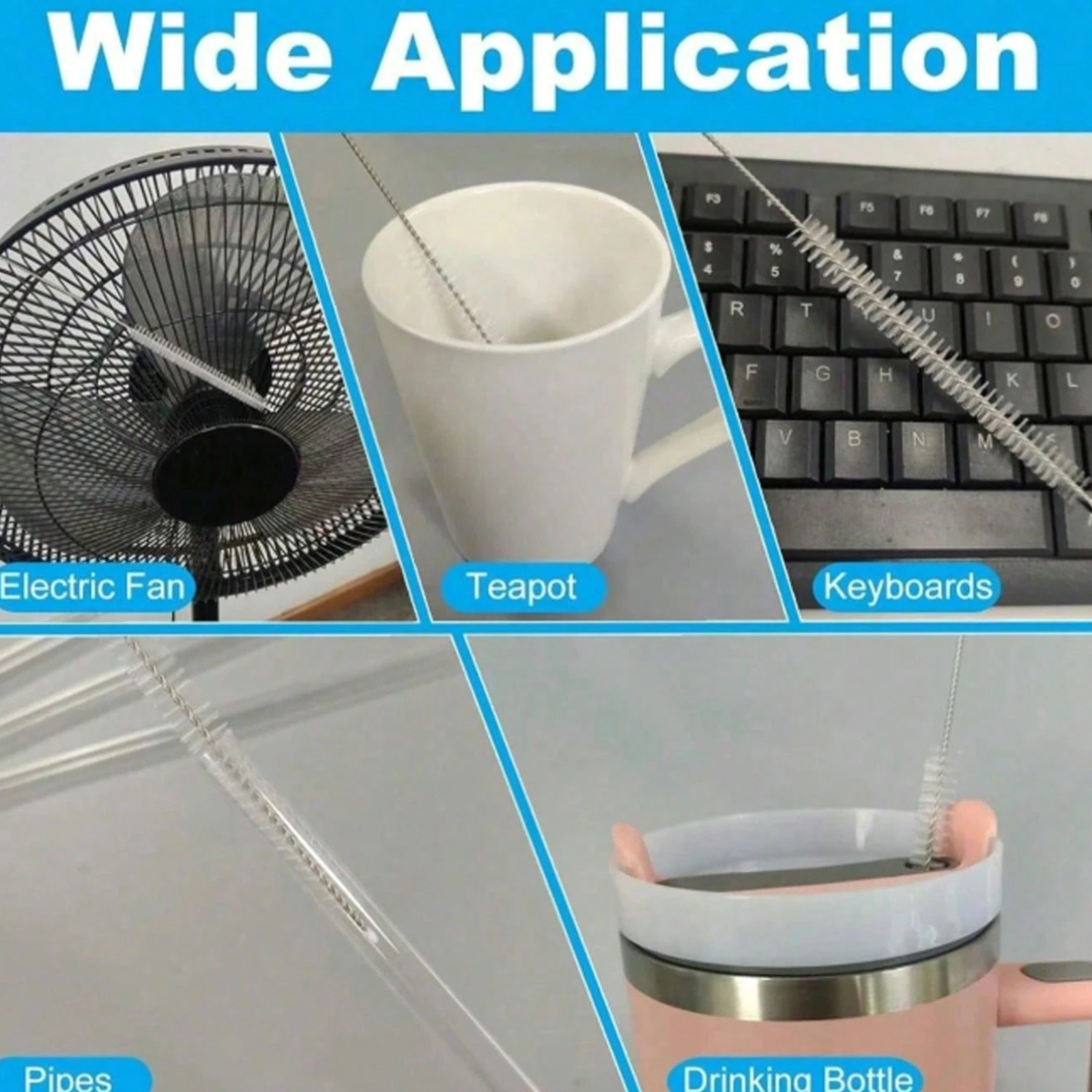 8/4PCS Nylon Straw Brush Cleaner Bottle Tube Pipe Small Long Cleaning Brushes