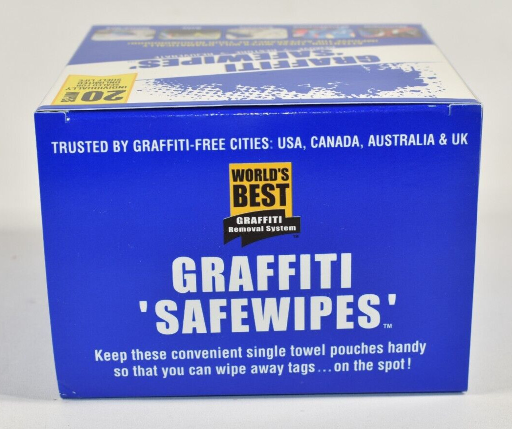 World’s Best Safewipes Graffiti Remover 1 Box Containing 20 Wipes 12″x8″ NEW