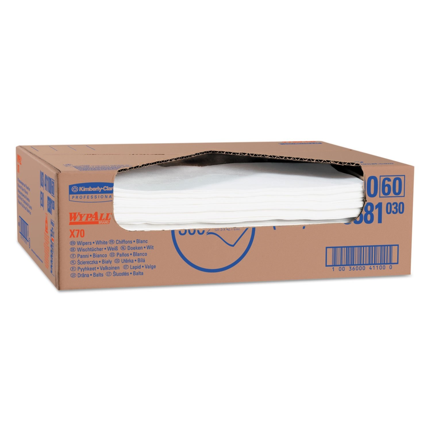 Wypall X70 Wipers Flat Sheet in White