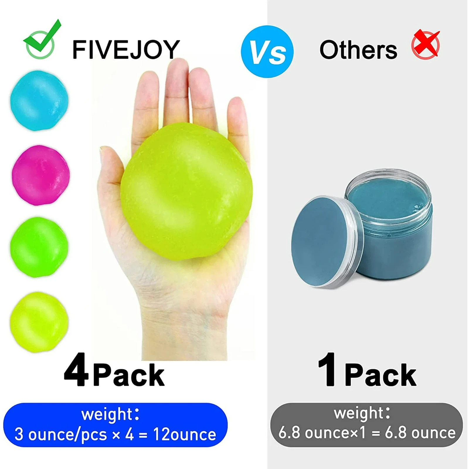 Car Cleaning Gels, 4-Pack Universal Auto Detailing Tools Car Interior Cleaner Pu