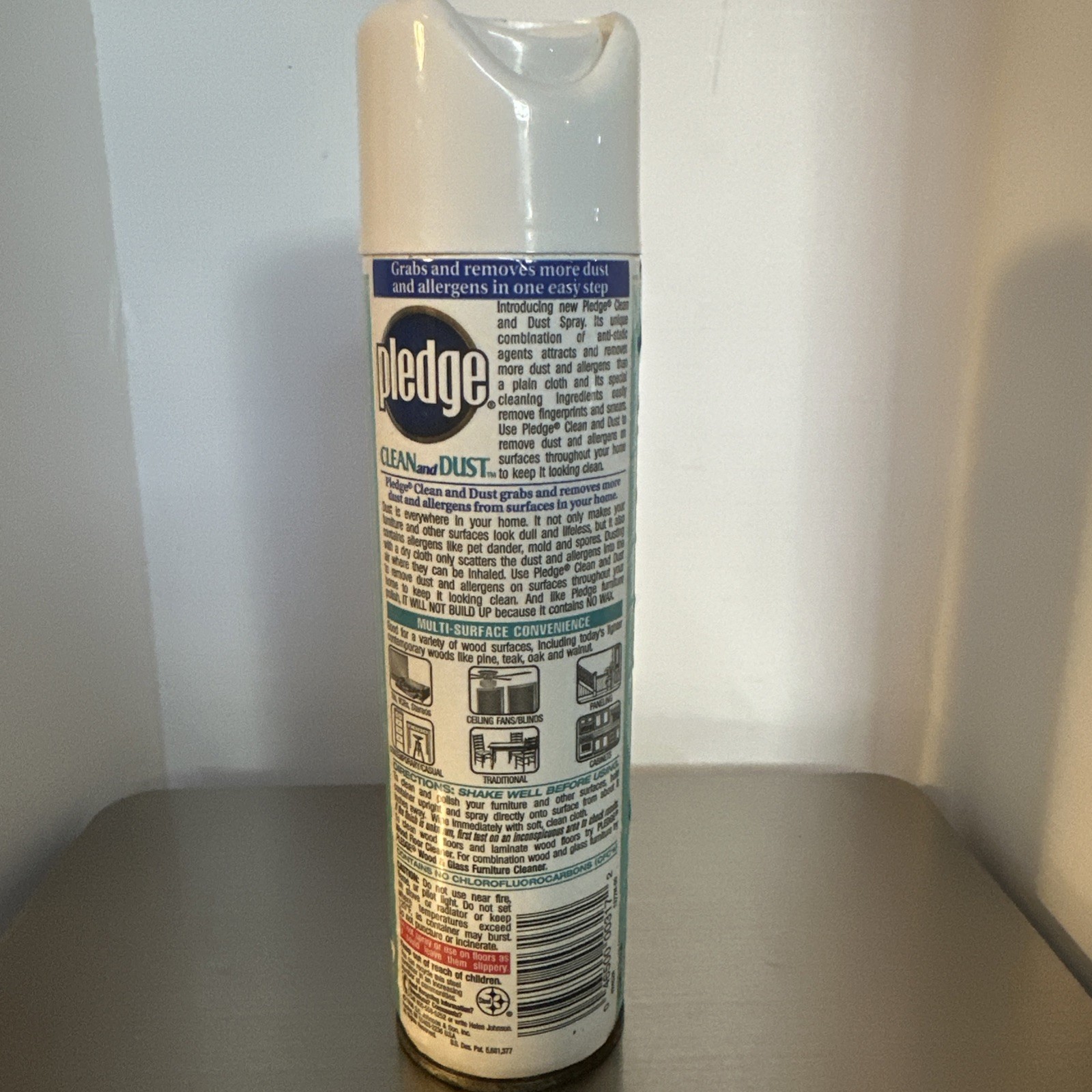 Pledge Clean & Dust Spray VINTAGE 1998 Discontinued Anti-Static No Wax Citrus