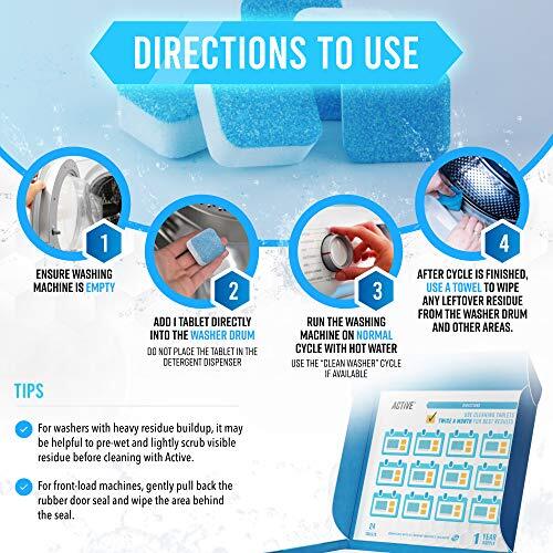 Washing Machine Cleaner Descaler Cleaning Tabs For Front & Top Load Washer 24PCS