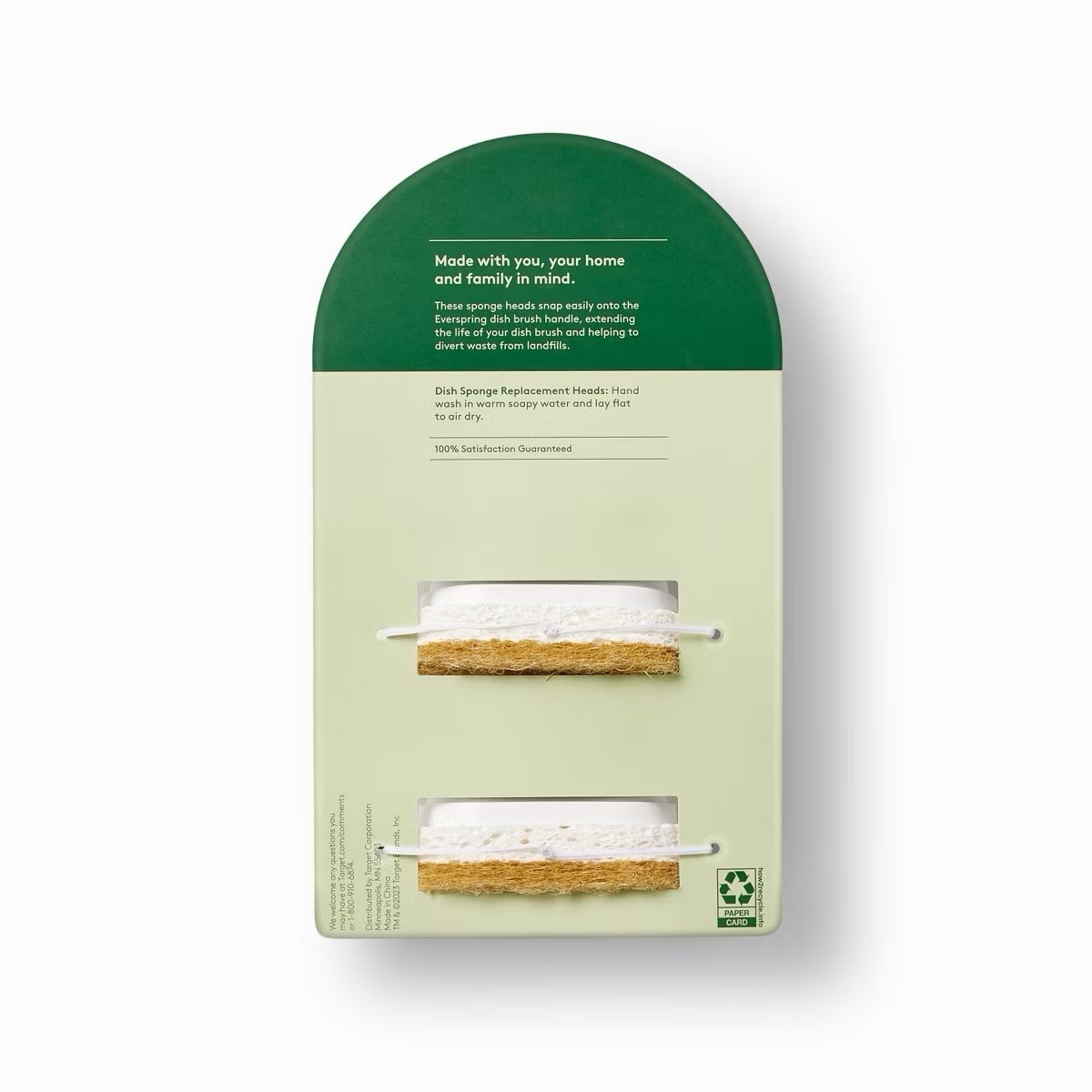 Dish Sponge Replacement Heads – 2ct – Everspring (3packs)