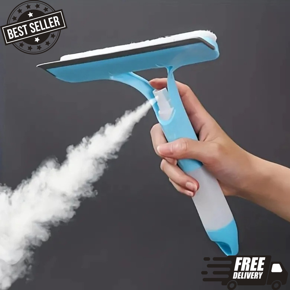 3-in-1 Window Glass Cleaner Spray Bottle Squeegee Mirror Cleaning Tool