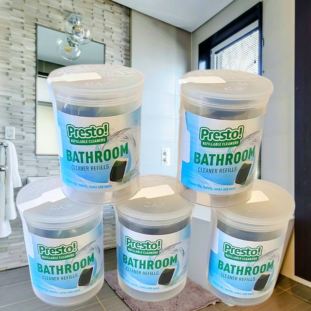 5 Amazon Presto! Bathroom Cleaner Refills 6 Count~Each Pac Makes 32oz of Cleaner