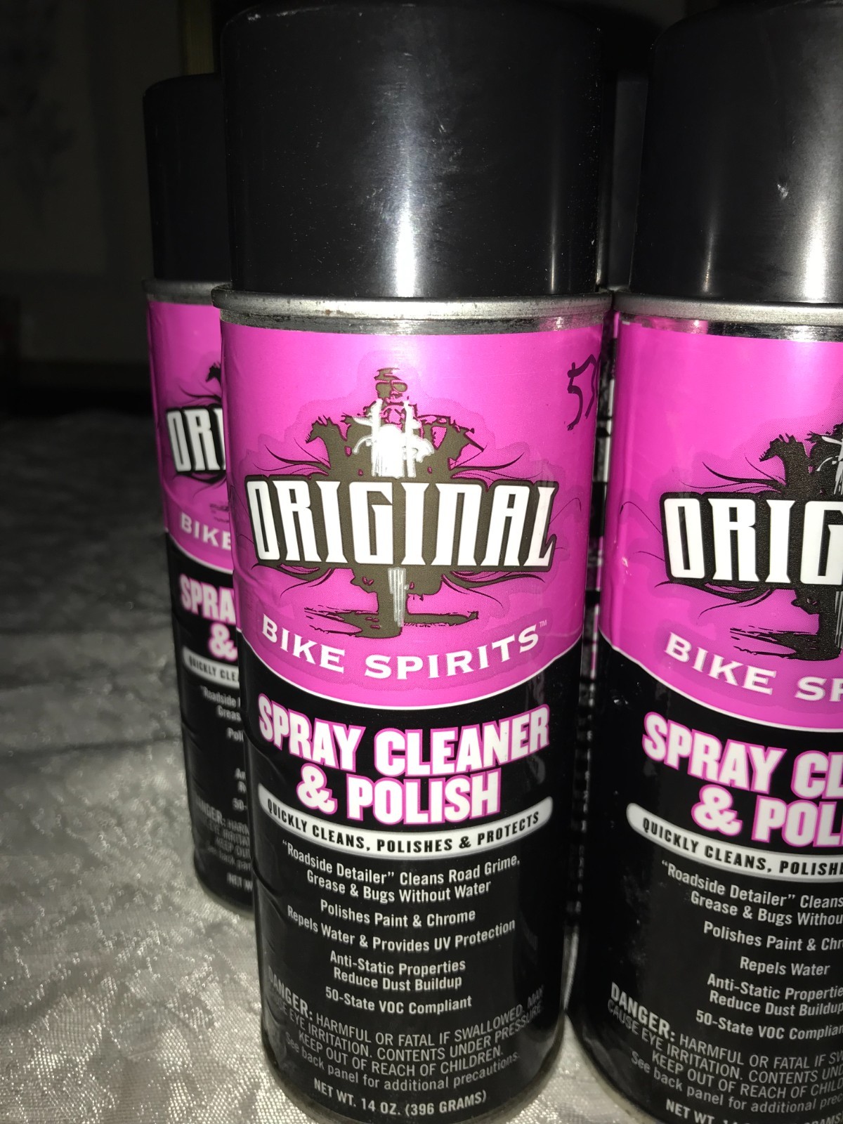 NOS 2 AMREP Original BIKE SPIRITS 14oz Spray CLEANER & POLISH Detailer in a Can