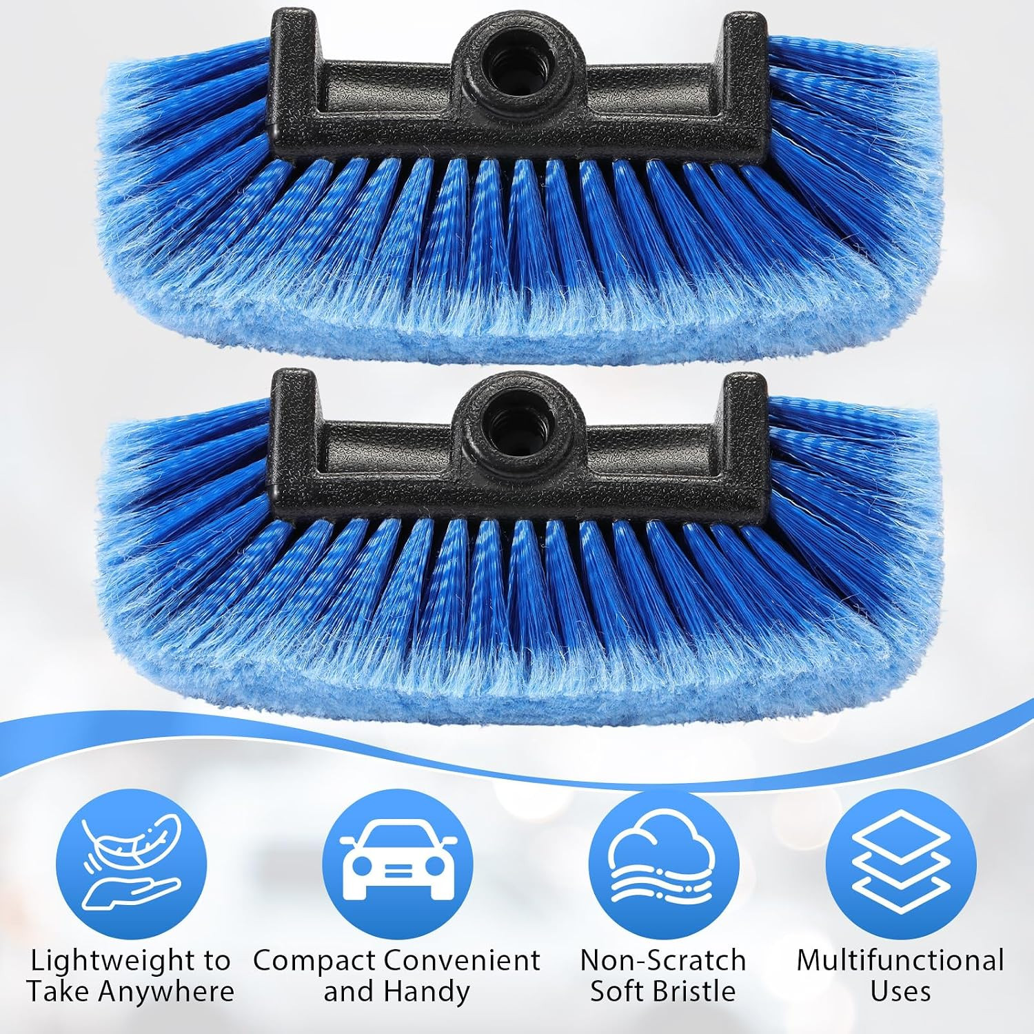 8 Pcs Car Wash Brush Head with Soft Detailing Bristle Flow Thru Car Cleaning Bru