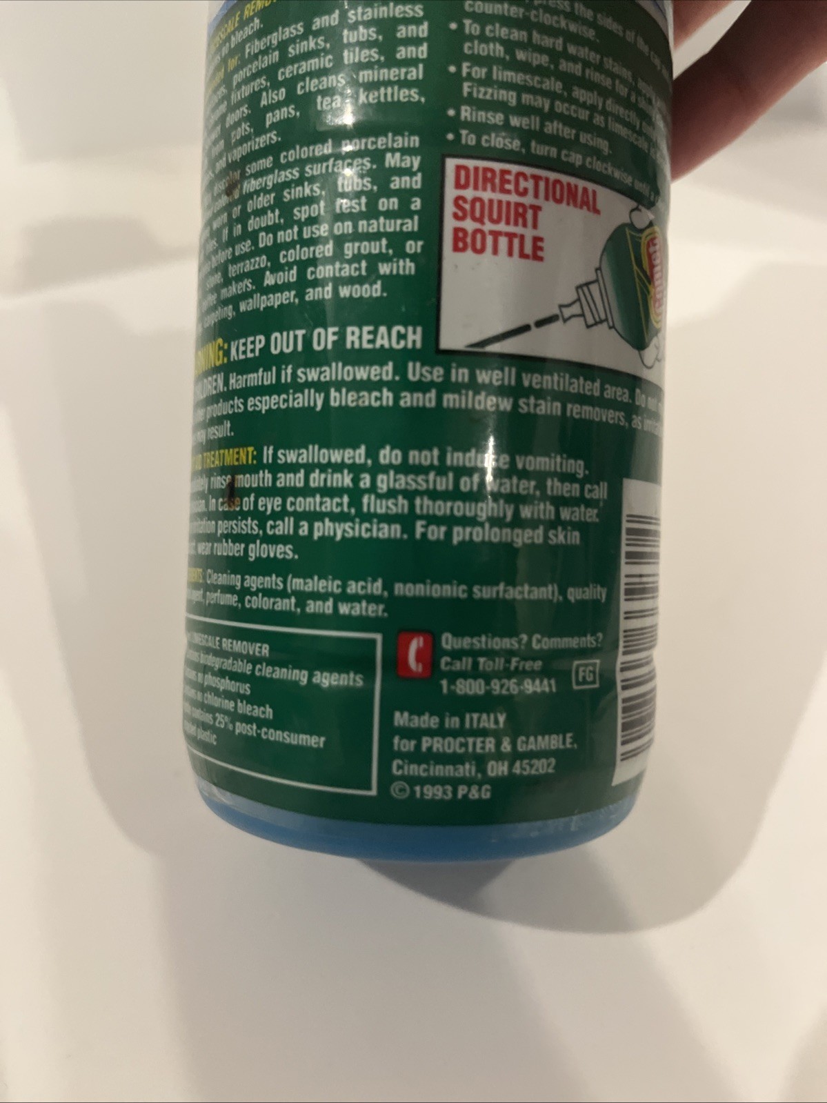 Vintage 1993 COMET Non-Abrasive Limescale Remover Made In Italy Discontinued