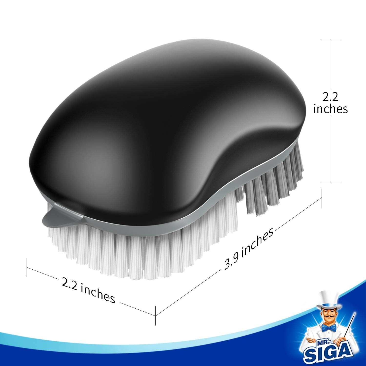 Fruit and Vegetable Cleaning Brush with Non Slip Comfortable Grip Pack of 2 Bl