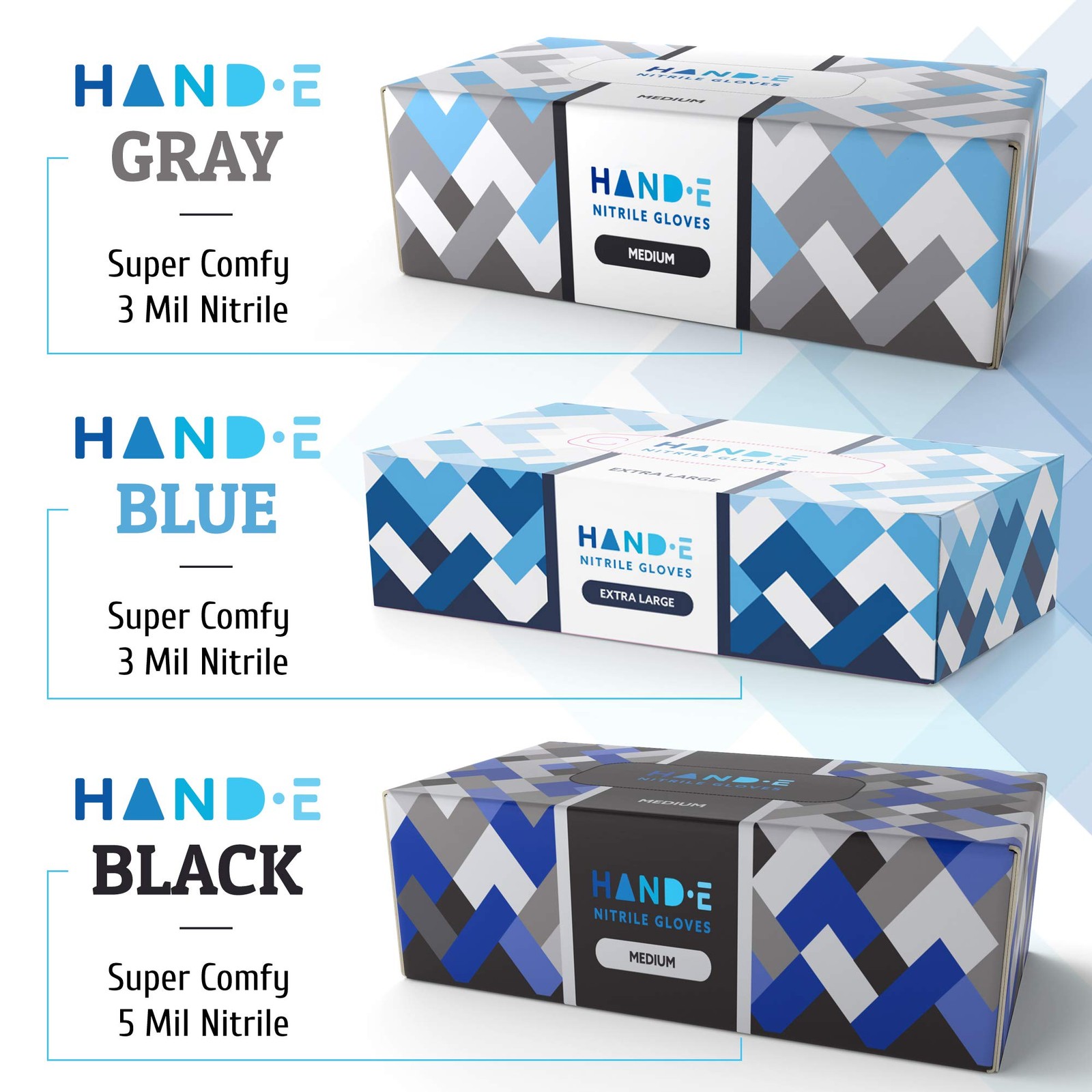 Hand-E Touch Blue Nitrile Disposable Gloves Medium (Pack of 1),