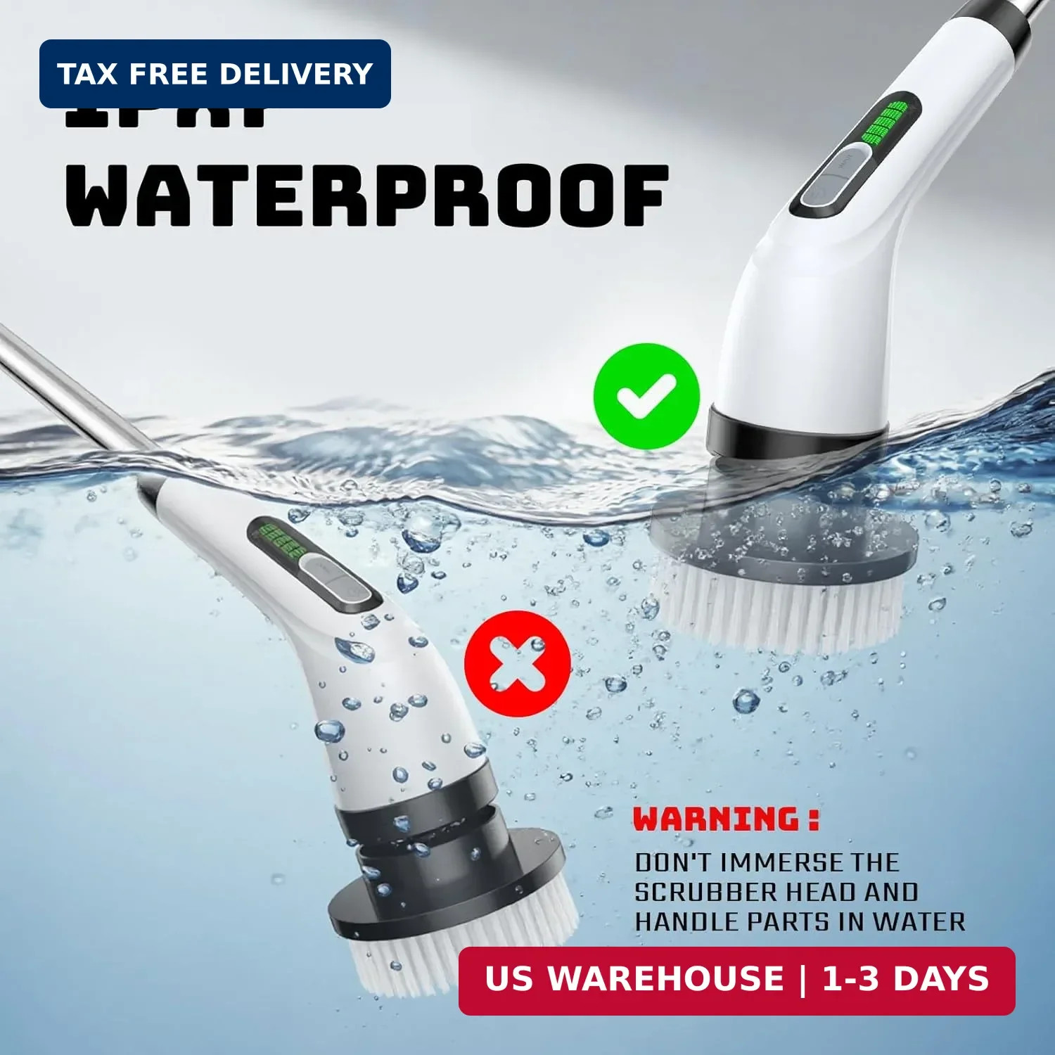 Highyes Electric Spin Scrubber for Bathroom, IPX7 Waterproof Shower Scrubber wit