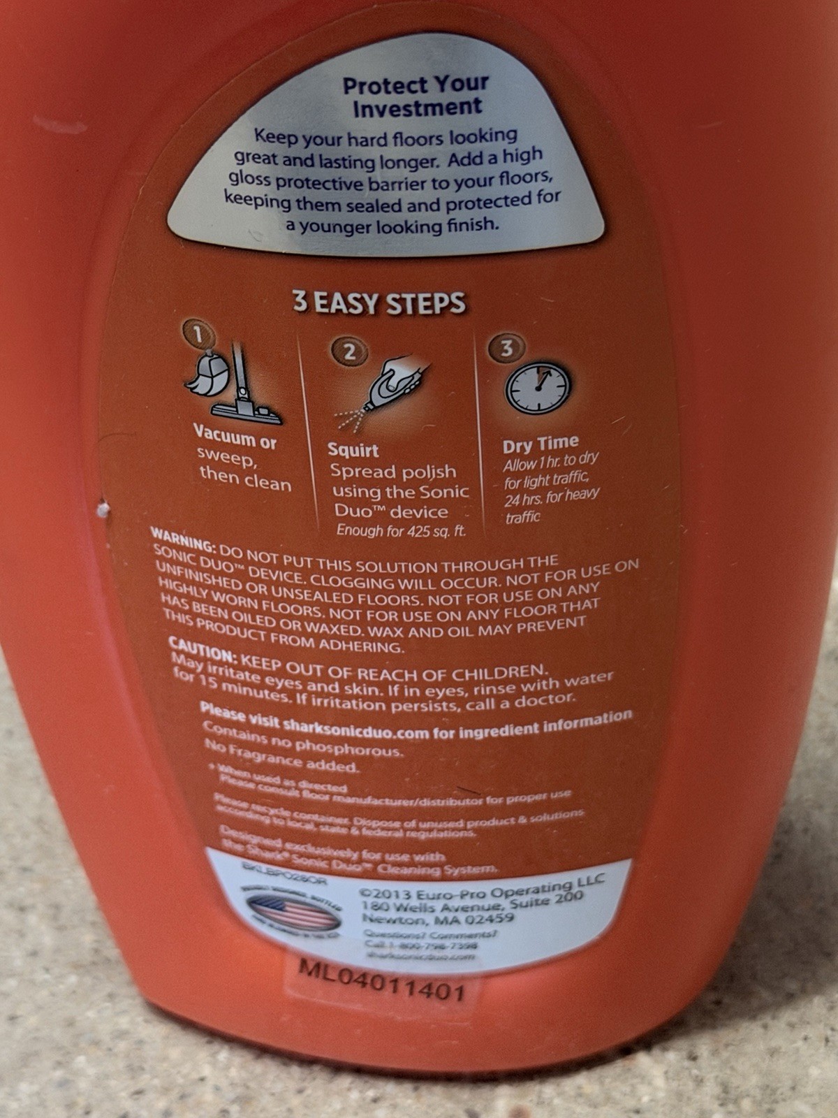 NEW Sealed SHARK SONIC DUO Wood & Hard Floor Polish Cleaner 28oz – Discontinued