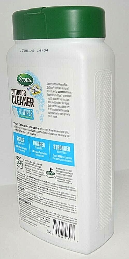 SCOTTS PLUS OXI CLEAN STAIN FIGHTERS OUTDOOR CLEANER CLEAN HEAVY DUTY WIPES 25