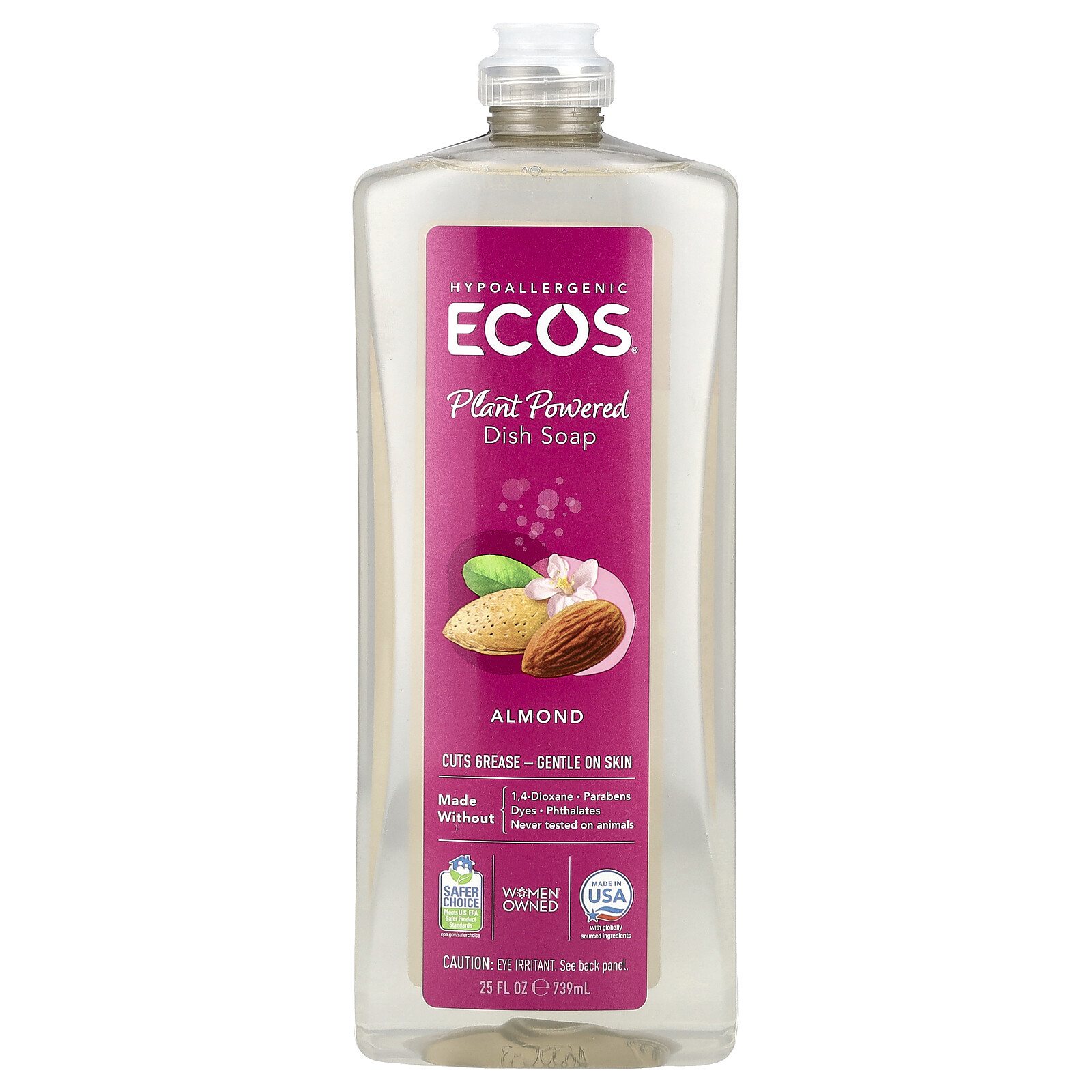 Ecos®, Dish Soap, Almond, 25 fl oz (739 ml)