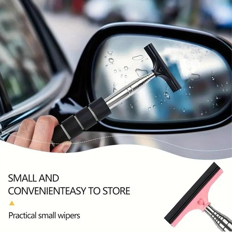 Car Side Mirror Wiper Extendable Glass Cleaner Auto Window Cleaning Brush