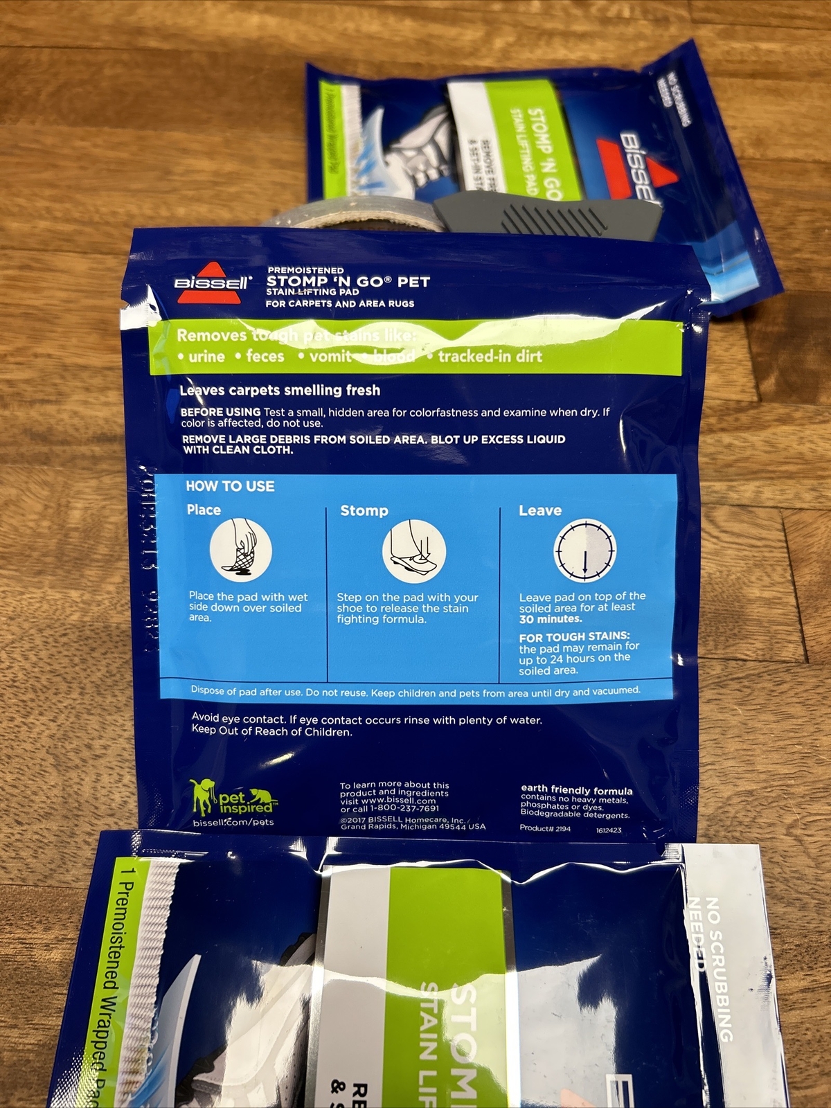 Bissell Stomp N Go Pet Stain Lifting Pads Oxy 3 Packs Brand New Sealed