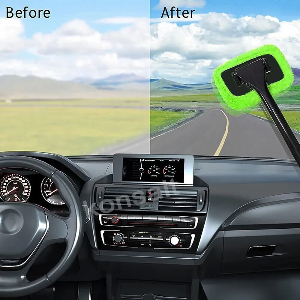 3PC Window Windshield Cleaning Tool Microfiber Car Wiper Cleaner Glass Brush USA